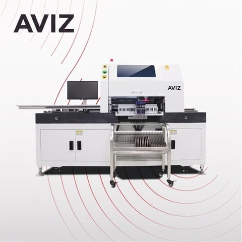 AVIZ Vacuum ETA Vision Pick and Place Platform for Through-hole Process Control - لحام DIP وTHT واللحام الموجي والانتقائي AVIZ Vacuum ETA Vision Pick and Place Platform for Through-hole Process Control منظر المعدة ضمن لحام الثقوب واللحام الانتقائي