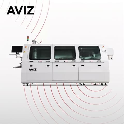 AVIZ Wave Frequency Wave Soldering System for Through-hole Process Control - لحام DIP وTHT واللحام الموجي والانتقائي AVIZ Wave Frequency Wave Soldering System for Through-hole Process Control منظر المعدة ضمن لحام الثقوب واللحام الانتقائي