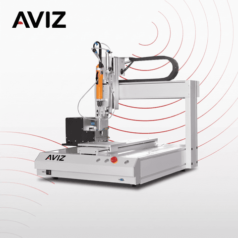AVIZ Fastening Panel Screwing Robot for Repeatable Workcell Control - روبوتات الأتمتة المكتبية AVIZ Fastening Panel Screwing Robot for Repeatable Workcell Control منظر المعدة ضمن أتمتة خلوية متكررة للحام أو التوزيع أو البراغي أو الراوتر