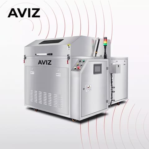 AVIZ Ultrasonic Fixtures SMT Cleaning System for Process Maintenance - SMT and PCB cleaning AVIZ Ultrasonic Fixtures SMT Cleaning System for Process Maintenance equipment view for contamination control for SMT and PCB production