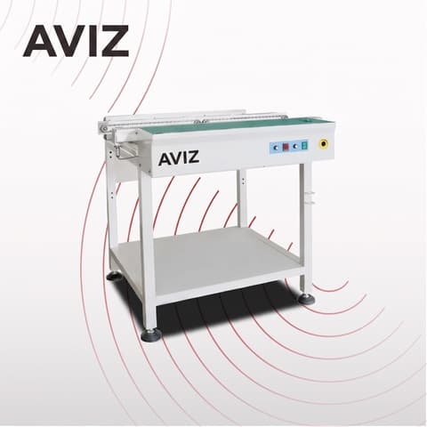 AVIZ Magazine Roller PCB Conveyor for Board Transfer Control - تحميل وتفريغ ونقل وتخزين PCB المؤقت AVIZ Magazine Roller PCB Conveyor for Board Transfer Control منظر المعدة ضمن حركة PCB مستقرة بين مراحل العملية