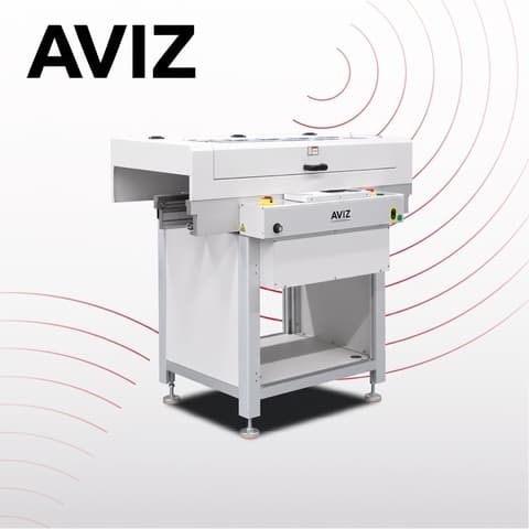 AVIZ Stencil Mesh Screening Board PCB Conveyor for Board Transfer Control - تحميل وتفريغ ونقل وتخزين PCB المؤقت AVIZ Stencil Mesh Screening Board PCB Conveyor for Board Transfer Control منظر المعدة ضمن حركة PCB مستقرة بين مراحل العملية