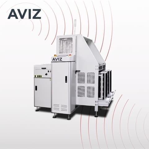 AVIZ Vertical Low PCB Loader Unloader for Board Transfer Control - تحميل وتفريغ ونقل وتخزين PCB المؤقت AVIZ Vertical Low PCB Loader Unloader for Board Transfer Control منظر المعدة ضمن حركة PCB مستقرة بين مراحل العملية
