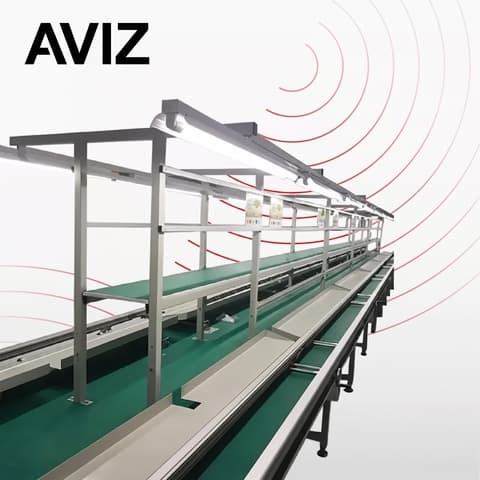 AVIZ Assembly Belt PCB Conveyor for Board Transfer Control RFQ Profile 3 - تحميل وتفريغ ونقل وتخزين PCB المؤقت AVIZ Assembly Belt PCB Conveyor for Board Transfer Control RFQ Profile 3 منظر المعدة ضمن حركة PCB مستقرة بين مراحل العملية
