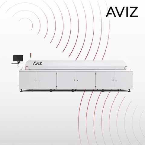 AVIZ 6-zone Stencil Mesh Conveyor Chain Reflow Oven for Board Transfer Control - تحميل وتفريغ ونقل وتخزين PCB المؤقت AVIZ 6-zone Stencil Mesh Conveyor Chain Reflow Oven for Board Transfer Control منظر المعدة ضمن حركة PCB مستقرة بين مراحل العملية
