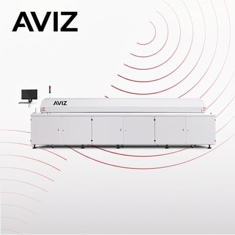 AVIZ Soldering Forsure Reflow Oven for Board Transfer Control - تحميل وتفريغ ونقل وتخزين PCB المؤقت AVIZ Soldering Forsure Reflow Oven for Board Transfer Control منظر المعدة ضمن حركة PCB مستقرة بين مراحل العملية