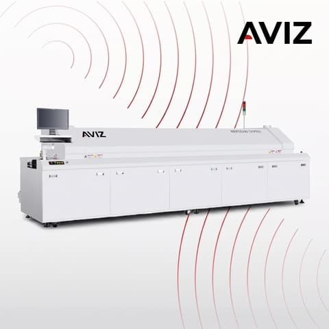 AVIZ Soldering Reflow Oven for Thermal Profile Control RFQ Profile 3 - لحام إعادة الصهر SMT AVIZ Soldering Reflow Oven for Thermal Profile Control RFQ Profile 3 منظر المعدة ضمن لحام إعادة الصهر المضبوط في SMT