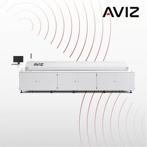 AVIZ Soldering Heat Reflow Oven for Thermal Profile Control - لحام إعادة الصهر SMT AVIZ Soldering Heat Reflow Oven for Thermal Profile Control منظر المعدة ضمن لحام إعادة الصهر المضبوط في SMT