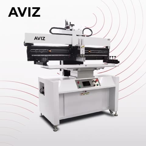 AVIZ 400V Stencil Printer Solder Paste Printing Material for Paste Printing Stability - طباعة معجون اللحام AVIZ 400V Stencil Printer Solder Paste Printing Material for Paste Printing Stability منظر المعدة ضمن ترسيب معجون اللحام بشكل متكرر