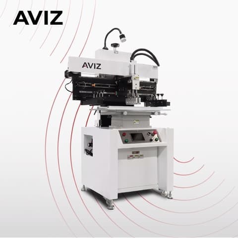 AVIZ 400V Stencil Solder Paste Printer for Paste Deposition Control - طباعة معجون اللحام AVIZ 400V Stencil Solder Paste Printer for Paste Deposition Control منظر المعدة ضمن ترسيب معجون اللحام بشكل متكرر