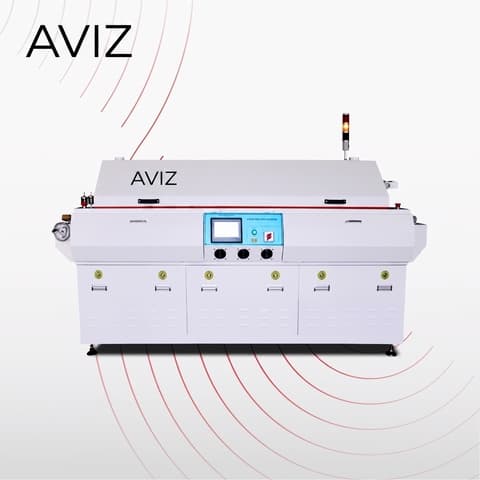 AVIZ T8 Air Trays Reflow Oven for Thermal Profile Control - لحام إعادة الصهر SMT AVIZ T8 Air Trays Reflow Oven for Thermal Profile Control منظر المعدة ضمن لحام إعادة الصهر المضبوط في SMT