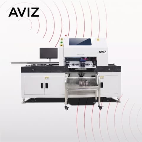 AVIZ Speed Soldering Pick and Place Platform for Placement Capacity Review - تركيب مكونات SMT AVIZ Speed Soldering Pick and Place Platform for Placement Capacity Review منظر المعدة ضمن تركيب مكونات SMD