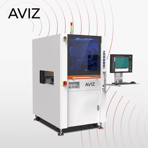 AVIZ Line Spray Conformal Coating System for Material Application Control - طلاء وتوزيع وتغليف PCBA AVIZ Line Spray Conformal Coating System for Material Application Control منظر المعدة ضمن حماية PCBA عبر الطلاء والتوزيع والتغليف